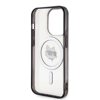 Apple iPhone 15 Pro Max Kılıf Karl Lagerfeld M-safe Şarj Özellikli IML Choupette Orjinal Lisanslı Kapak Renksiz