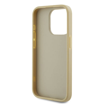 Apple iPhone 15 Pro Max Kılıf Karl Lagerfeld Orjinal Lisanslı 3D KL Yazılı Tüylü Arka Yüzey Saffiano Rhinestones Kapak Pembe