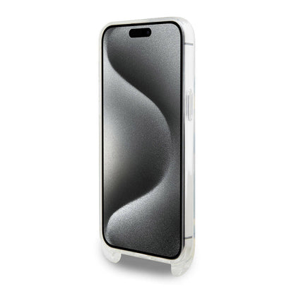 Apple iPhone 15 Pro Max Kılıf Karl Lagerfeld Orjinal Lisanslı Boyun Askılı Karl İkonik Crossbody Kapak Renksiz