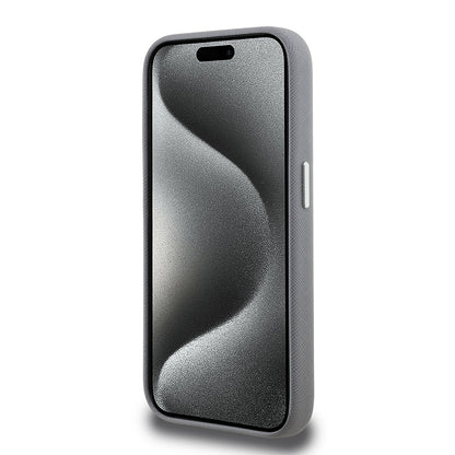 Apple iPhone 15 Pro Max Kılıf Karl Lagerfeld Orjinal Lisanslı K&C Heads Pin Kapak Gri