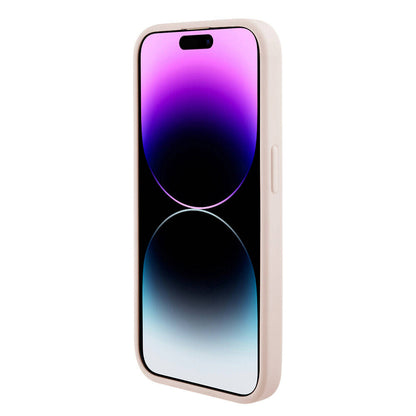 Apple iPhone 15 Pro Max Kılıf Karl Lagerfeld Orjinal Lisanslı Metal Yazı Logolu Dikişli Logo Arka Yüzey Kapitone Kapak Siyah
