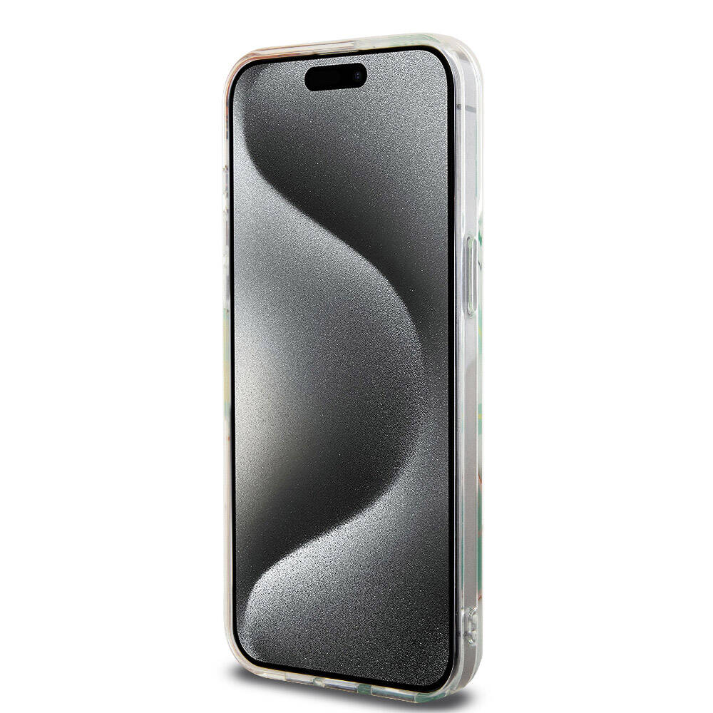 Apple iPhone 15 Pro Max Kılıf Lacoste Orjinal Lisanslı M-safe Şarj Özellikli Çift Katmanlı Yamalar Desenli Kapak Sarı