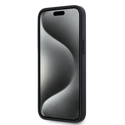 Apple iPhone 15 Pro Max Kılıf Lacoste Orjinal Lisanslı M-safe Şarj Özellikli Mono Vintage Logo Kapak Siyah