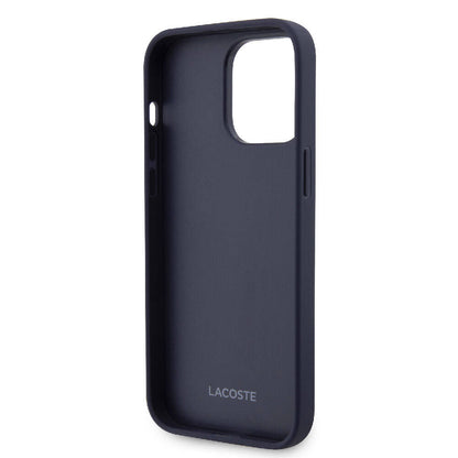 Apple iPhone 15 Pro Max Kılıf Lacoste Orjinal Lisanslı M-safe Şarj Özellikli PU Deri Görünümlü Kartlıklı Karışık Monogram Desenli Kapak Beyaz