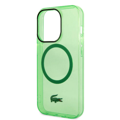 Apple iPhone 15 Pro Max Kılıf Lacoste Orjinal Lisanslı M-safe Şarj Özellikli Transparan Timsah Logo Baskılı Kapak Mavi Açık