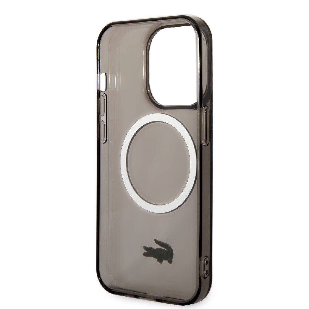 Apple iPhone 15 Pro Max Kılıf Lacoste Orjinal Lisanslı M-safe Şarj Özellikli Transparan Timsah Logo Baskılı Kapak Yeşil