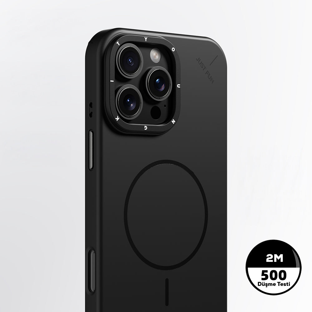 Apple iPhone 15 Pro Max Kılıf M-safe Şarj Özellikli Youngkit Dynamag Serisi Kapak Siyah