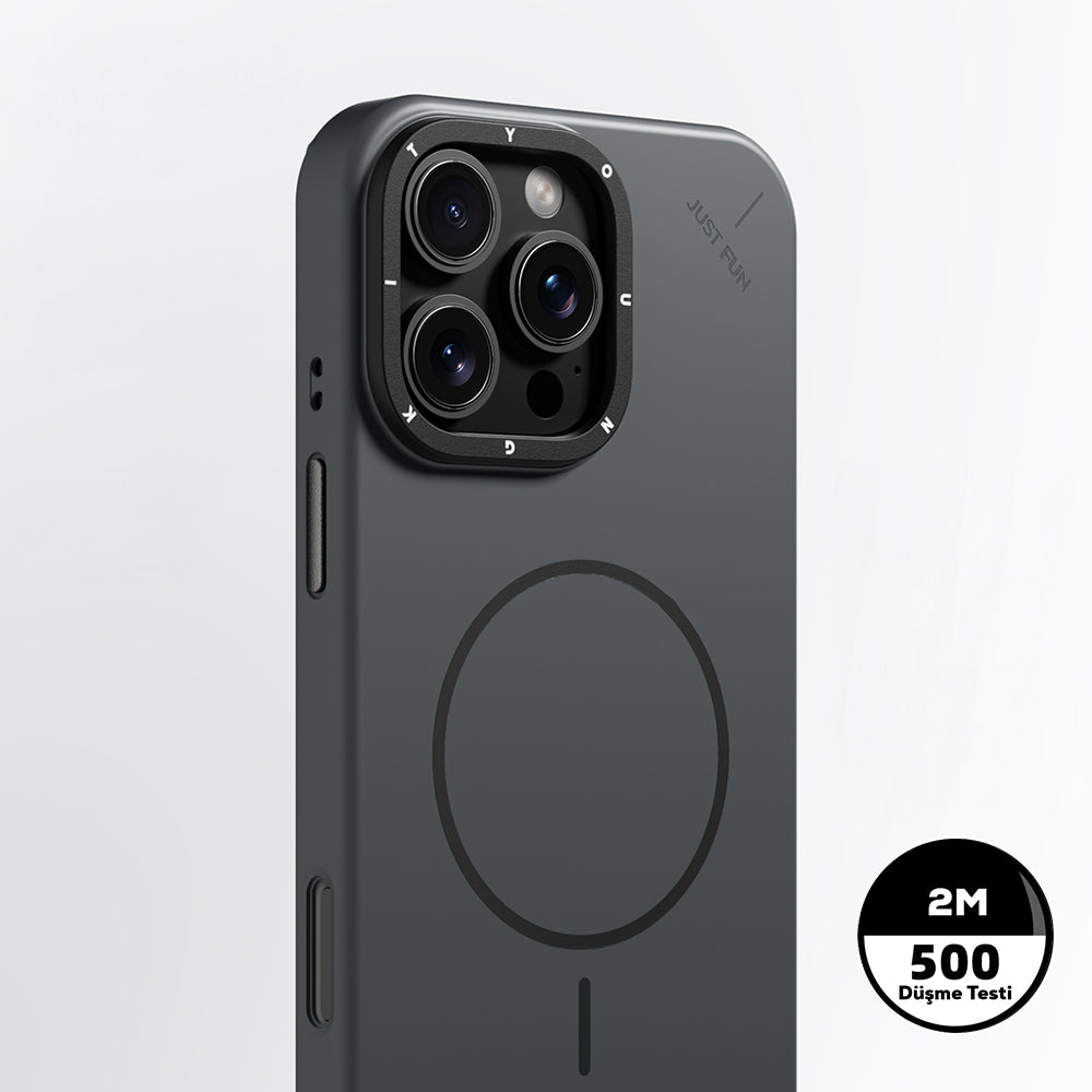 Apple iPhone 15 Pro Max Kılıf M-safe Şarj Özellikli Youngkit Dynamag Serisi Kapak Siyah