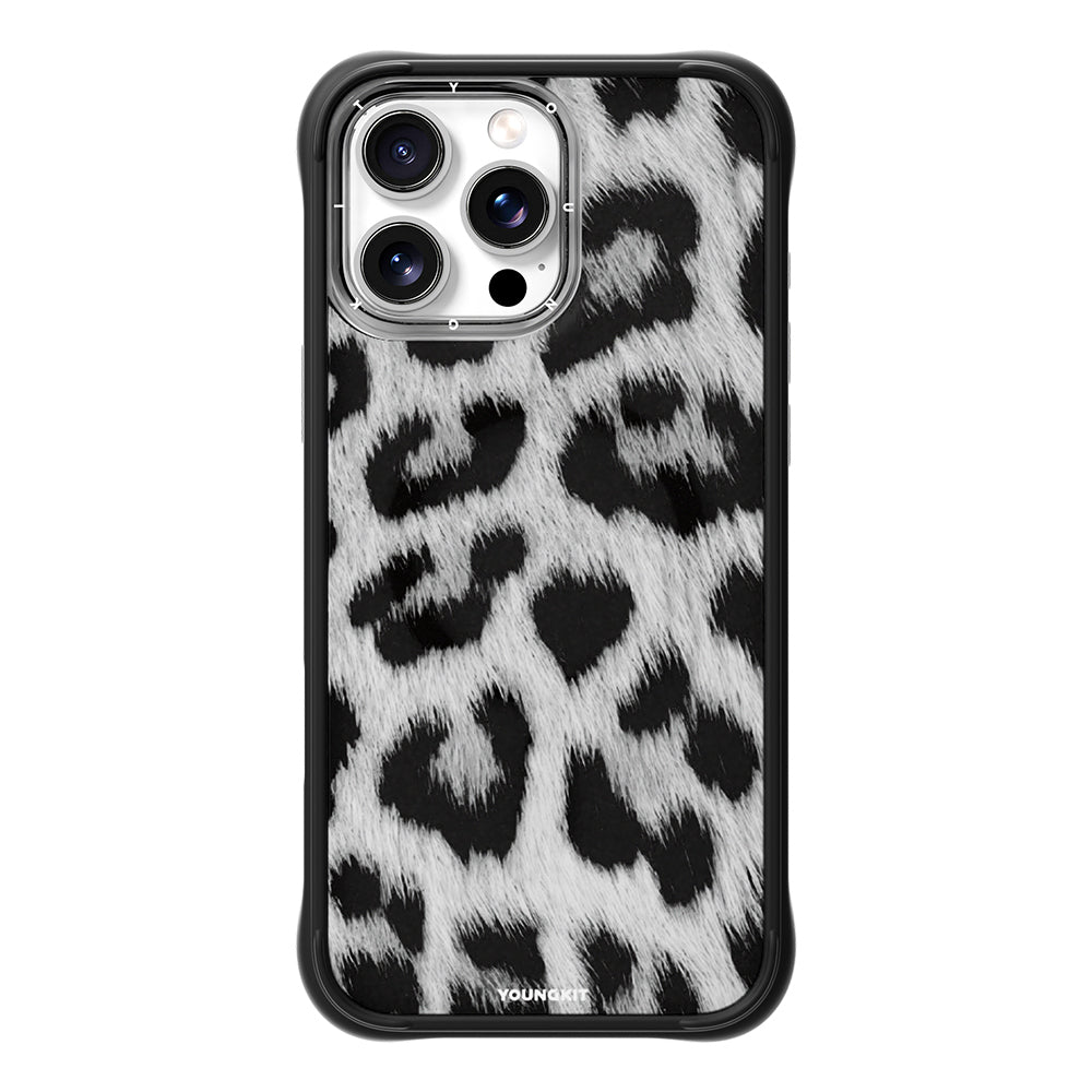 Apple iPhone 15 Pro Max Kılıf M-safe Şarj Özellikli Youngkit Leopard Serisi Kapak Mor