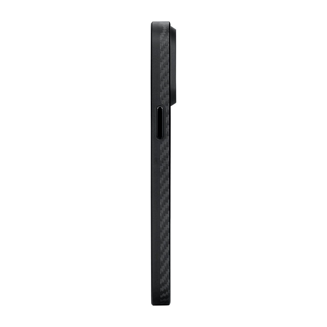 Apple iPhone 15 Pro Max Kılıf M-safe Şarj Özellikli 1500D Aramid Fiber Pitaka Military-Grade Classic Serisi Black-Grey Twill Kapak Siyah-Mavi