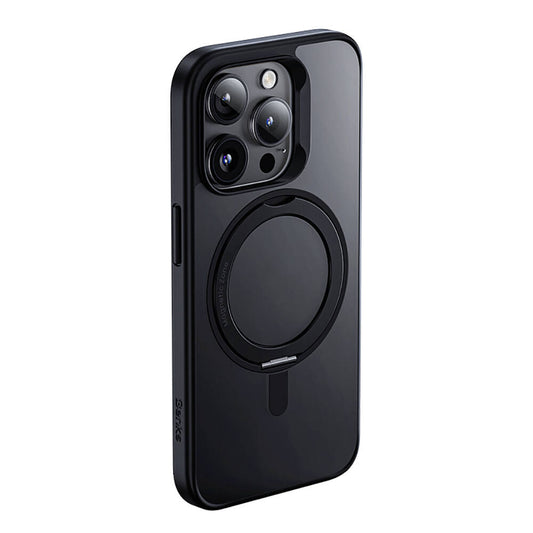 Apple iPhone 15 Pro Max Case M-safe Charging Feature 360° Rotating Benks Pop Stand Cover Black 