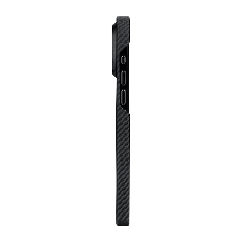 Apple iPhone 15 Pro Max Kılıf M-safe Şarj Özellikli 600D Aramid Fiber Pitaka Tactile Woven Orchestra Serisi Overture Kapak Siyah-Yeşil