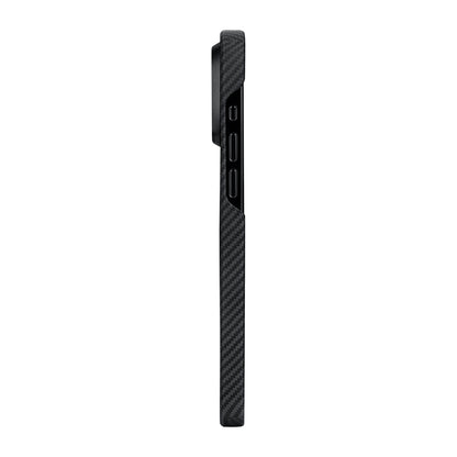 Apple iPhone 15 Pro Max Kılıf M-safe Şarj Özellikli 600D Aramid Fiber Pitaka Tactile Woven Orchestra Serisi Overture Kapak Siyah-Yeşil