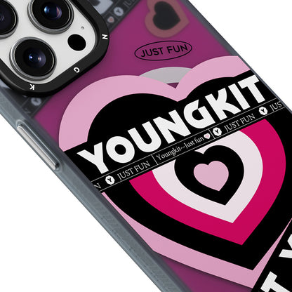 Apple iPhone 15 Pro Max Kılıf M-safe Şarj Özellikli Airbagli Çift Katmanlı Youngkit Flipped Serisi Kapak Pembe