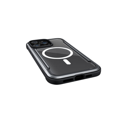 Apple iPhone 15 Pro Max Kılıf M-safe Şarj Özellikli Airbagli Raptic Shield Serisi Şeffaf Arka Yüzey Kapak Kırmızı
