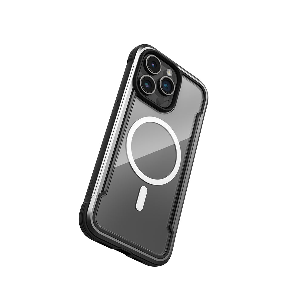 Apple iPhone 15 Pro Max Kılıf M-safe Şarj Özellikli Airbagli Raptic Shield Serisi Şeffaf Arka Yüzey Kapak Siyah