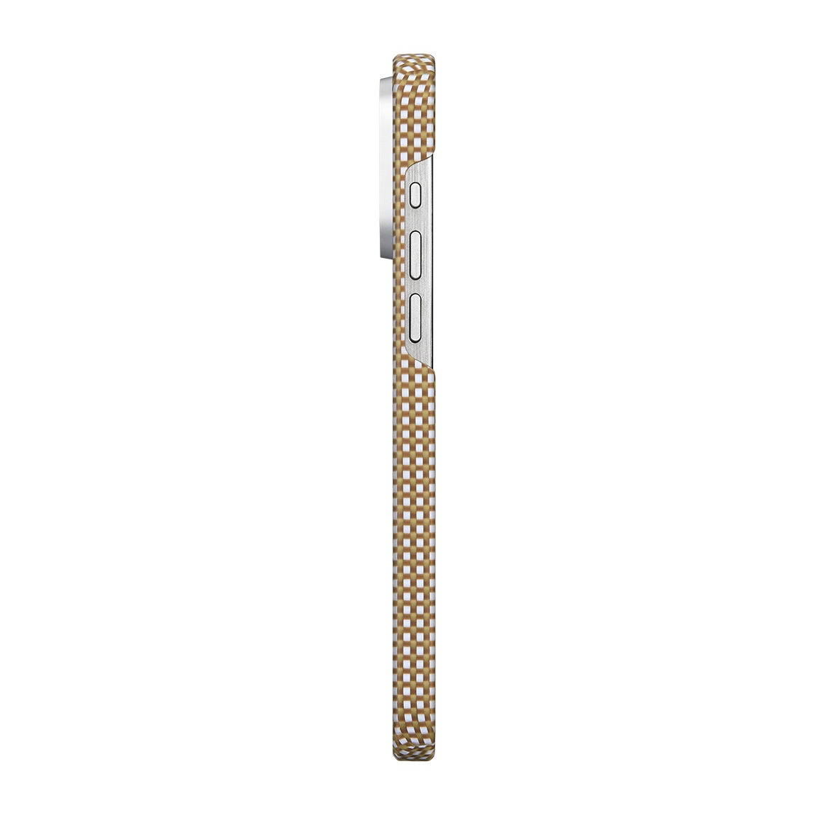 Apple iPhone 15 Pro Max Kılıf M-safe Şarj Özellikli Awa Tasarımlı 1500D Aramid Fiber Pitaka Ultra-Slim Classic Serisi Canyon Kapak Sarı