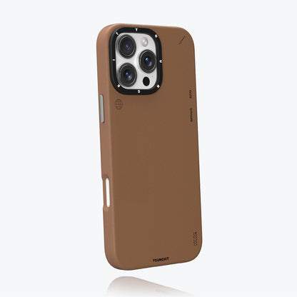 Apple iPhone 15 Pro Max Kılıf M-safe Şarj Özellikli Basit Mat Deri Desenli Youngkit Tech Fashion Serisi Kapak Siyah