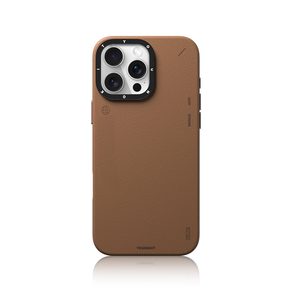 Apple iPhone 15 Pro Max Kılıf M-safe Şarj Özellikli Basit Mat Deri Desenli Youngkit Tech Fashion Serisi Kapak Siyah