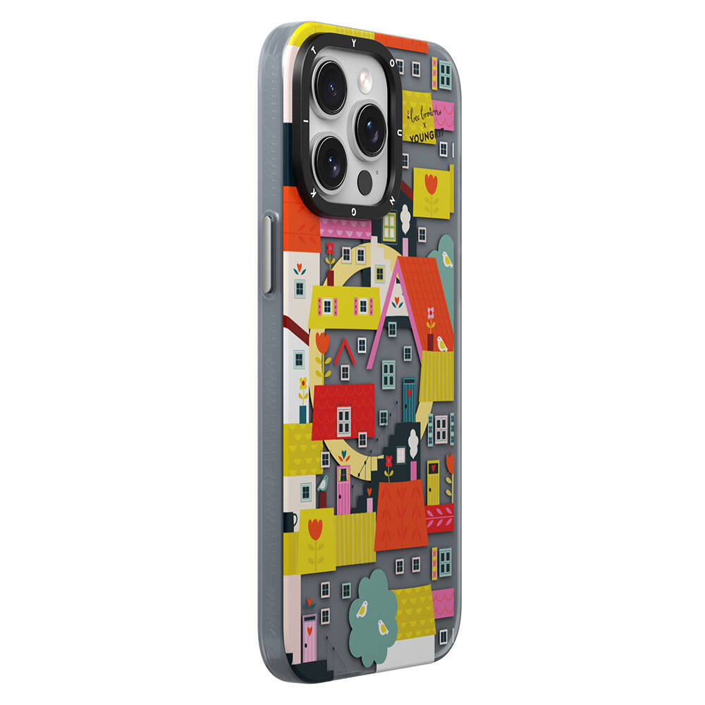Apple iPhone 15 Pro Max Case M-safe Charging Feature Bee Brown Design Youngkit Colorful Life Series Cover Yellow 