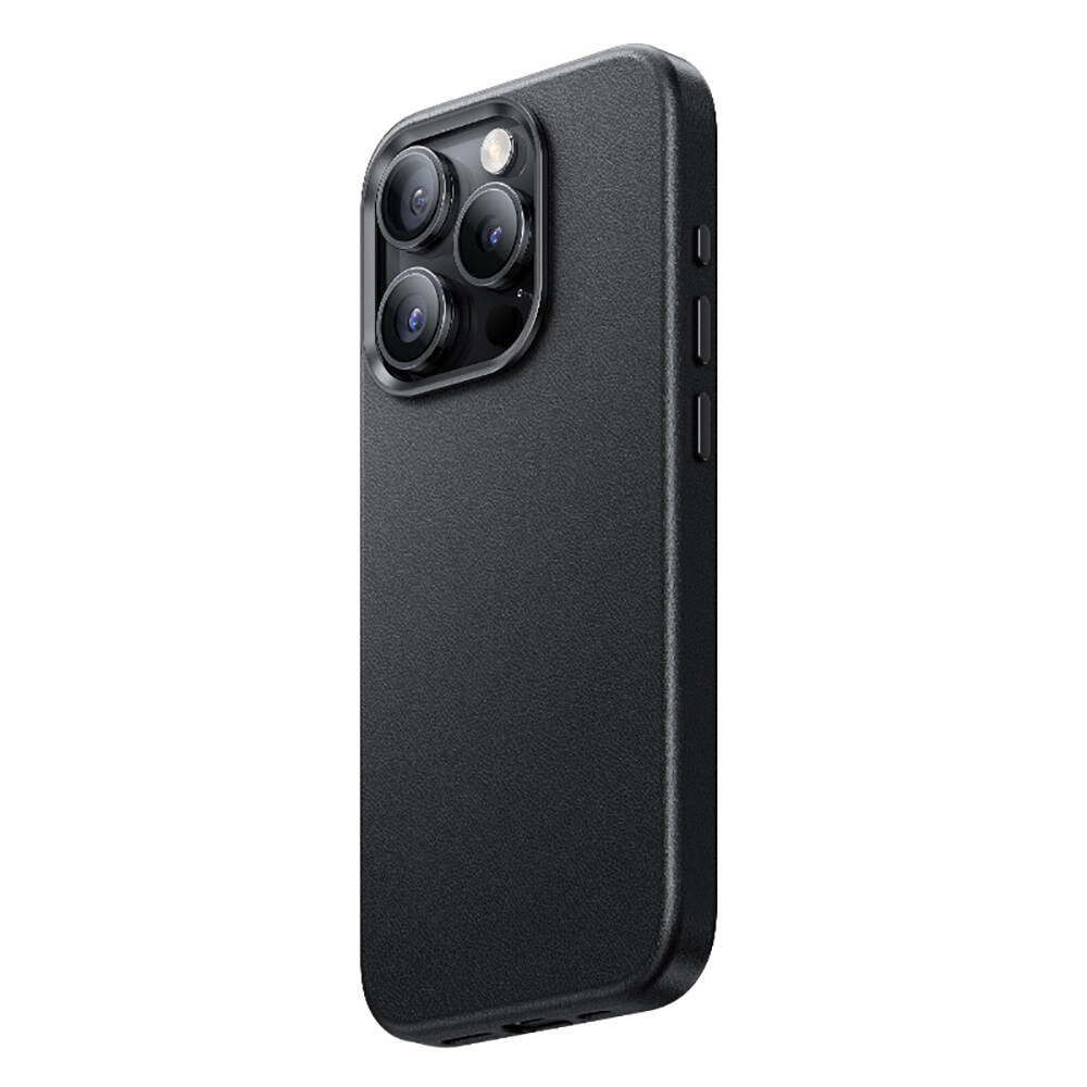 Apple iPhone 15 Pro Max Case M-Safe Charging Feature Benks Vintage Leather Cover Black 