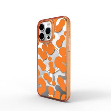 Apple iPhone 15 Pro Max Case M-safe Charging Feature Paint Patterned Wiwu Fluorescent G Series Cover Green 