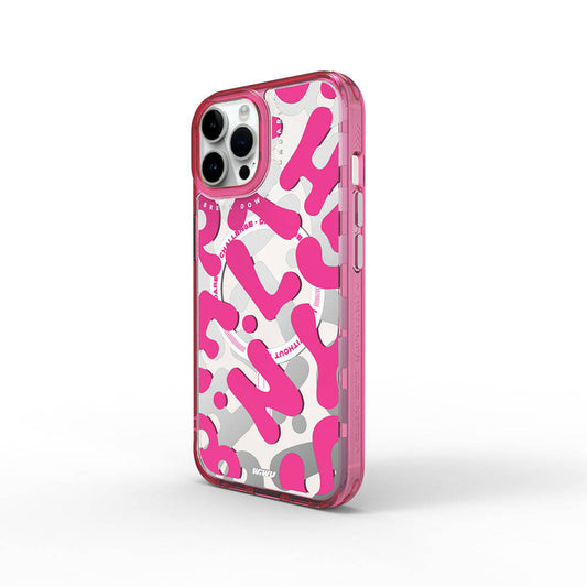 Apple iPhone 15 Pro Max Case M-safe Charging Feature Paint Patterned Wiwu Fluorescent G Series Cover Purple 