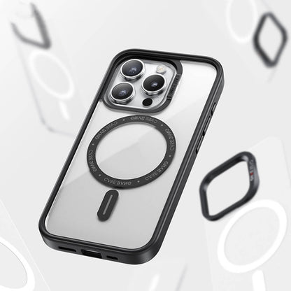Apple iPhone 15 Pro Max Kılıf M-safe Şarj Özellikli Casebang Body Frame Kapak Siyah