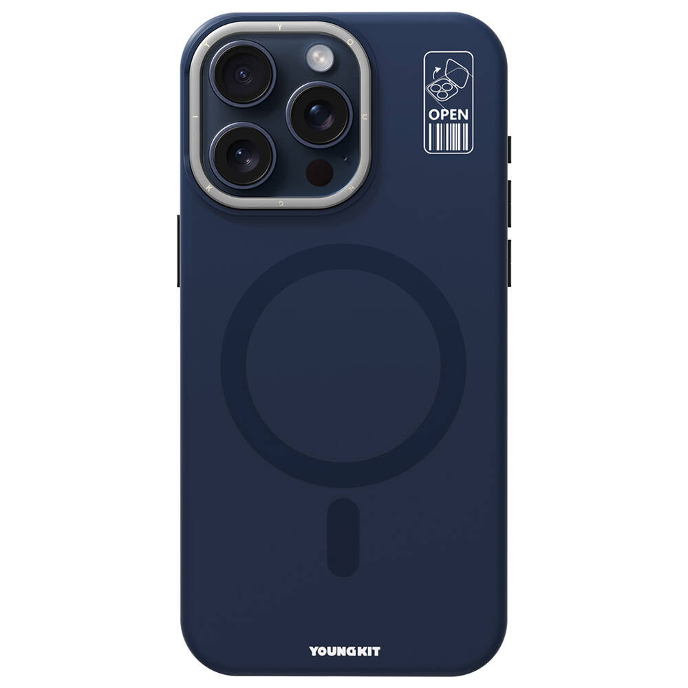 Apple iPhone 15 Pro Max Case M-safe Charging Feature Camera Stand Youngkit Bitty Cream Cover Black 