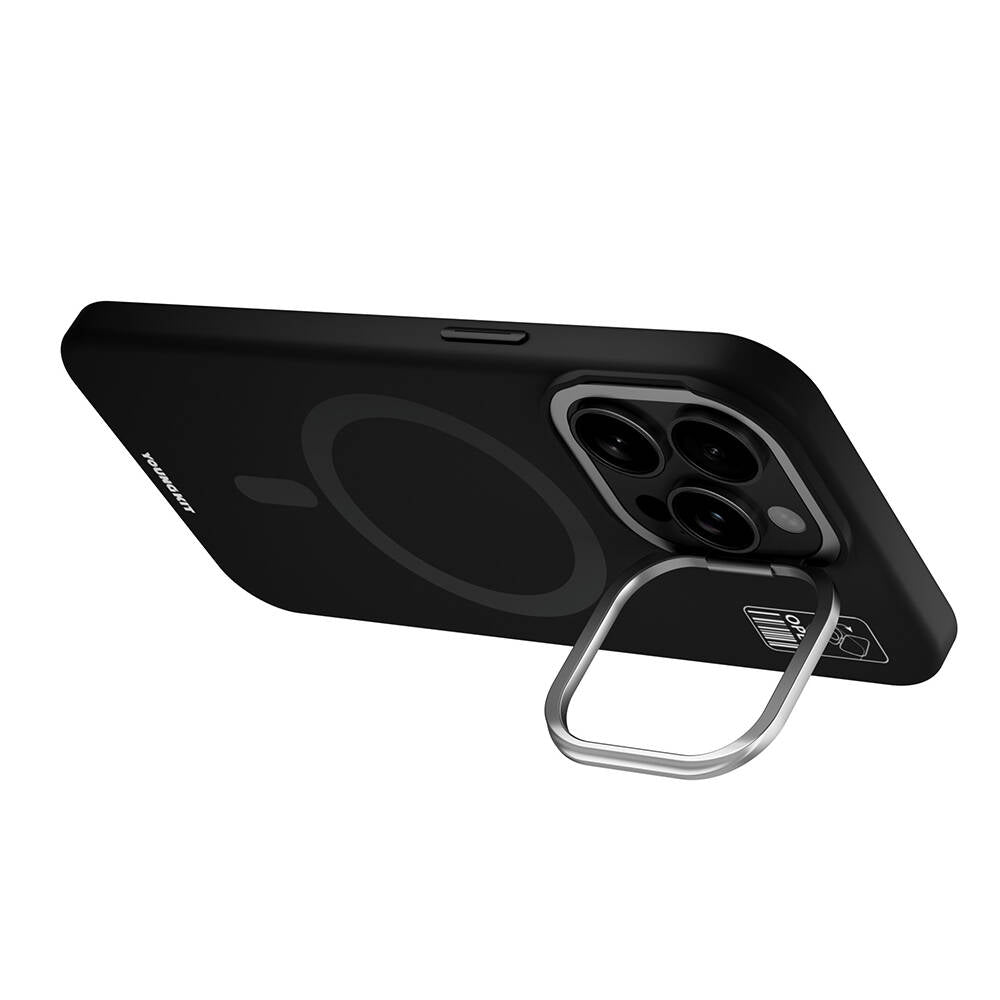 Apple iPhone 15 Pro Max Case M-safe Charging Feature Camera Stand Youngkit Bitty Cream Cover Gray 