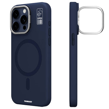 Apple iPhone 15 Pro Max Case M-safe Charging Feature Camera Stand Youngkit Bitty Cream Cover Gray 