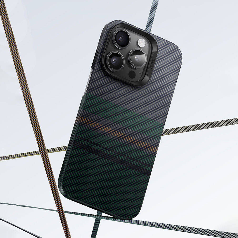 Apple iPhone 15 Pro Max Case M-safe Charging Feature Carbon Fiber Design Benks Aurora ArmorAir Kevlar Cover Black 