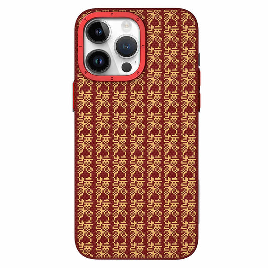 Apple iPhone 15 Pro Max Case M-safe Charging Feature Kevlar 1500D Youngkit Auspicious Loong Series Cover Red 