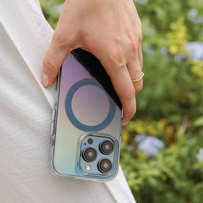 Apple iPhone 15 Pro Max Kılıf M-safe Şarj Özellikli Mistik Mor Renkli Coehl Dazze Kapak Mavi