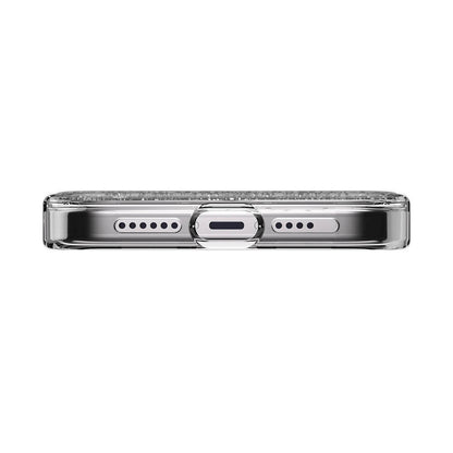 Apple iPhone 15 Pro Max Kılıf M-safe Şarj Özellikli Parlayan Simli Şeffaf Lisanslı Switcheasy Starfield-M Kapak Mor