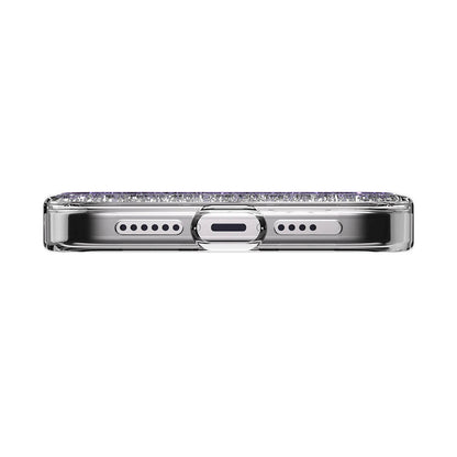 Apple iPhone 15 Pro Max Kılıf M-safe Şarj Özellikli Parlayan Simli Şeffaf Lisanslı Switcheasy Starfield-M Kapak Mavi