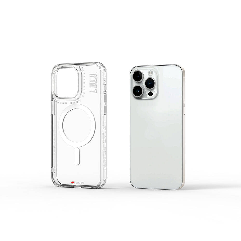 Apple iPhone 15 Pro Max Case M-safe Charging Feature Transparent Clear Wiwu Turkey D Series Cover Colorless 