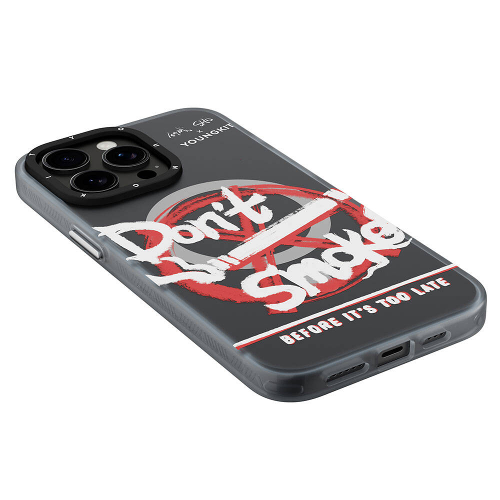 Apple iPhone 15 Pro Max Case M-safe Charging Feature Shu Design Youngkit City Series Cover Black-Red 