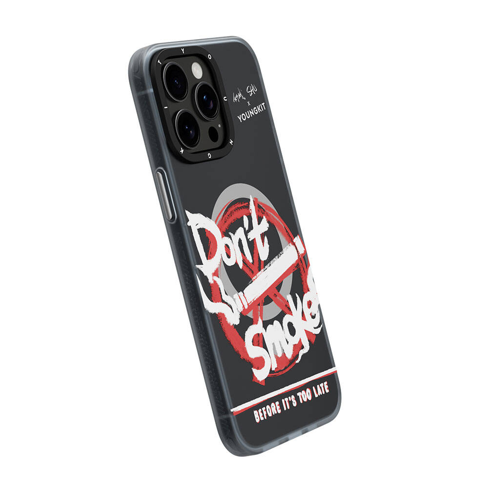 Apple iPhone 15 Pro Max Case M-safe Charging Feature Shu Design Youngkit City Series Cover Black-Red 
