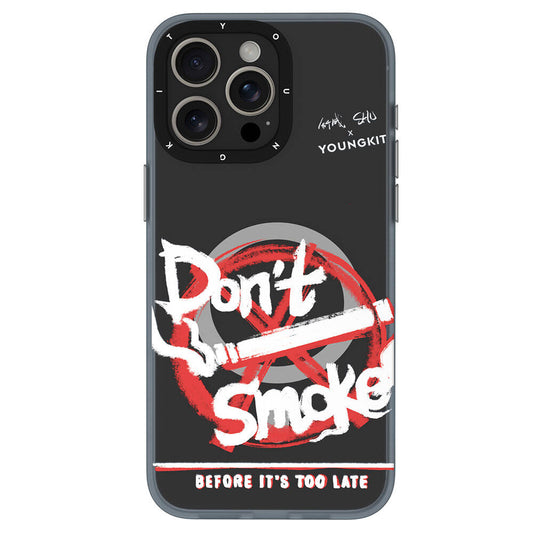 Apple iPhone 15 Pro Max Case M-safe Charging Feature Shu Design Youngkit City Series Cover Black-Red 
