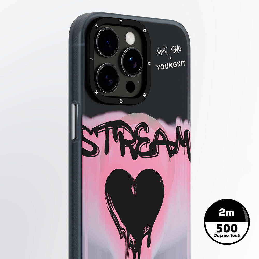 Apple iPhone 15 Pro Max Case M-safe Charging Feature Shu Design Youngkit Dreamland Series Cover Black 