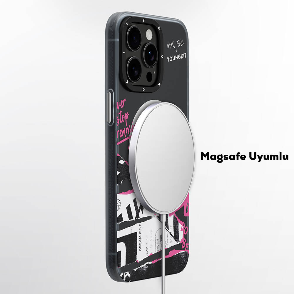 Apple iPhone 15 Pro Max Case M-safe Charging Feature Shu Design Youngkit Dreamland Series Cover Pink 