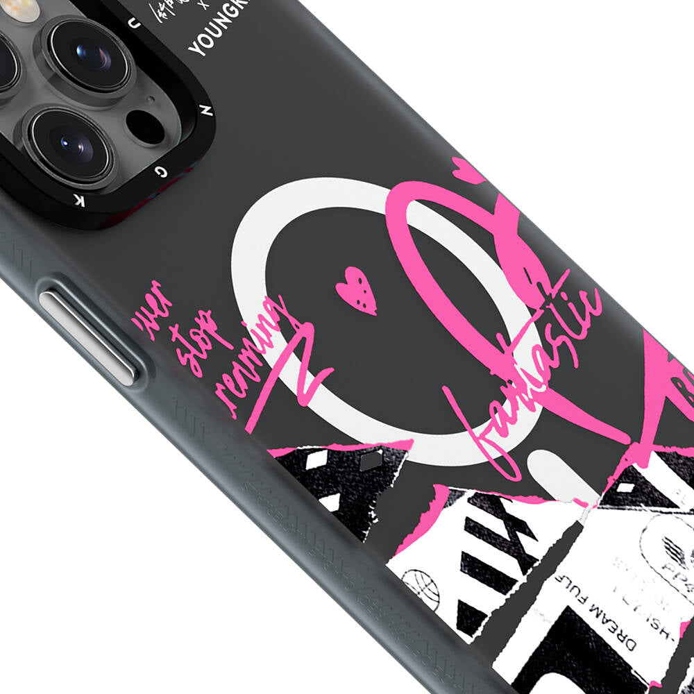 Apple iPhone 15 Pro Max Case M-safe Charging Feature Shu Design Youngkit Dreamland Series Cover Black 