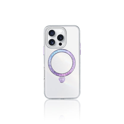 Apple iPhone 15 Pro Max Kılıf M-safe Şarj Özellikli Standlı Pynana Dancing Streamer Serisi Kapak Beyaz