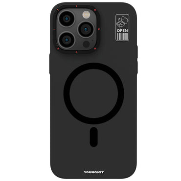 Apple iPhone 15 Pro Max Case M-safe Charging Stand YoungKit Hermit Bracket Series Cover Black 