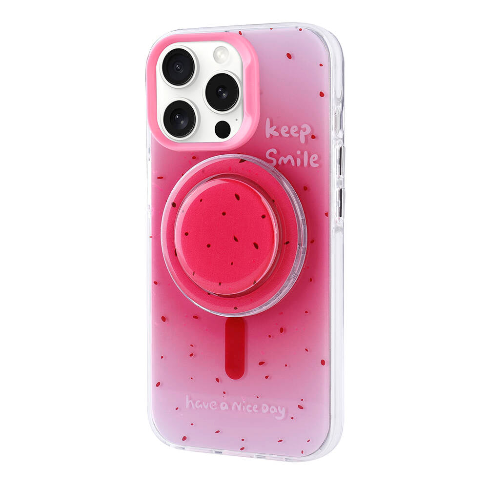 Apple iPhone 15 Pro Max Kılıf M-safe Şarj Özellikli Tak-Çıkar Pop Soketli Zore Tiktok Kapak
