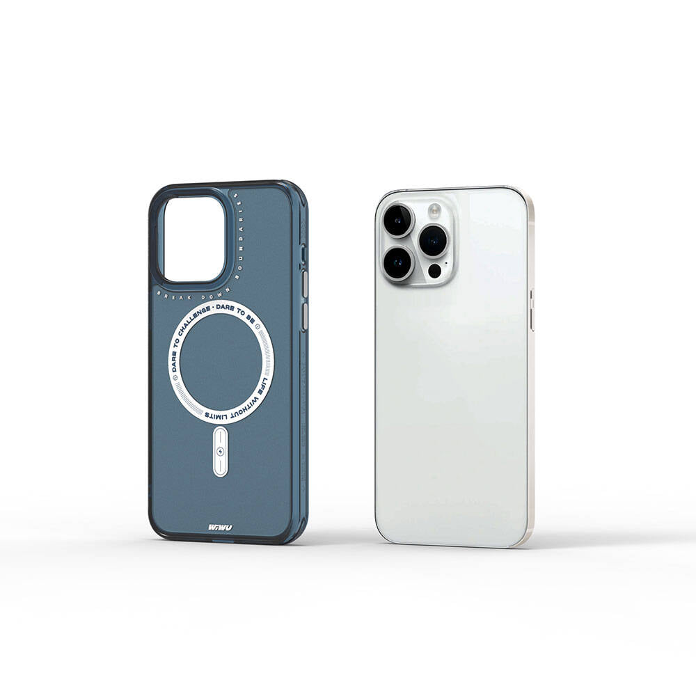 Apple iPhone 15 Pro Max Case M-safe Charging Feature Wiwu Basic Color J Series Cover Gray 