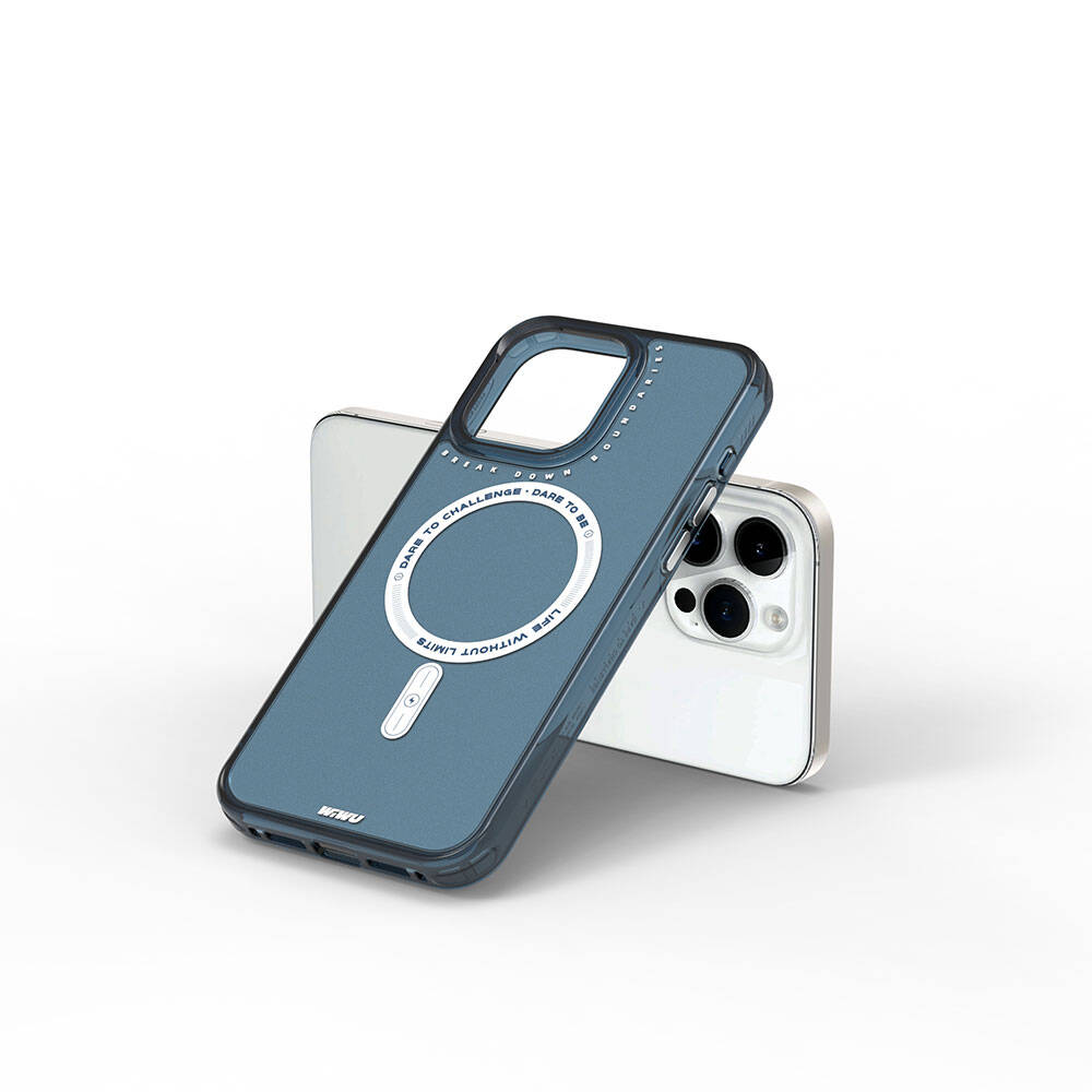 Apple iPhone 15 Pro Max Case M-safe Charging Feature Wiwu Basic Color J Series Cover Gray 