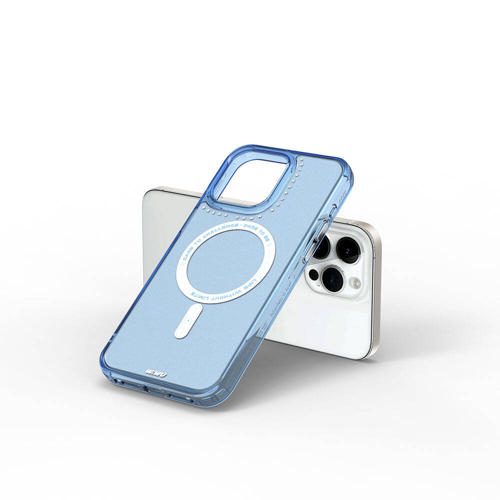 Apple iPhone 15 Pro Max Case M-safe Charging Feature Wiwu Basic Color J Series Cover Blue 