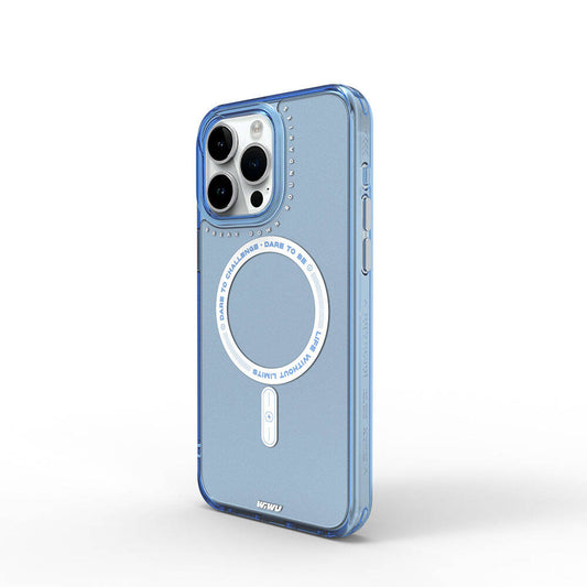 Apple iPhone 15 Pro Max Case M-safe Charging Feature Wiwu Basic Color J Series Cover Blue 